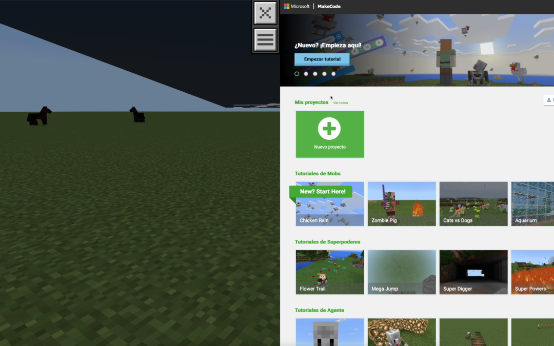 Programación con minecraft education